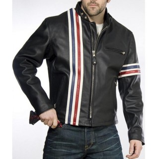 Captain america leather sale motorcycle jacket